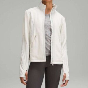 Lululemon fleece lined running jacket white women's size 10